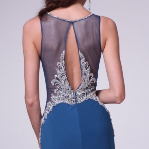 SALE! Sleeveless Beaded Embroidered Sheer Dress - Picture 6 of 8